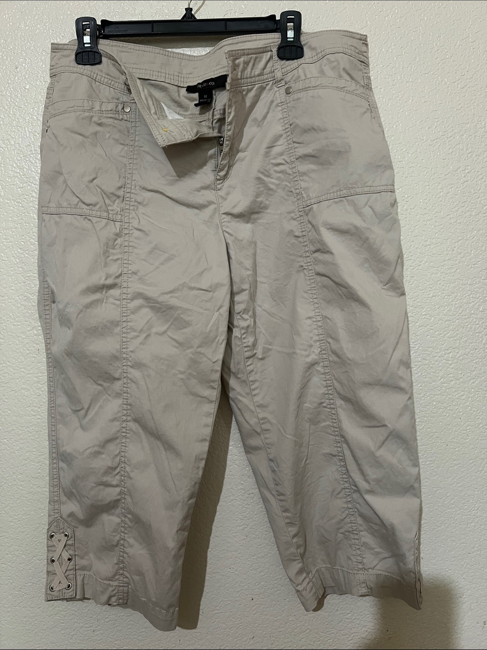 Style & Co. Beige Cargo Crop Capris